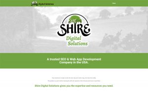 Shire Digital Solutions LLC Website, Home Page, 16:10 Screenshot