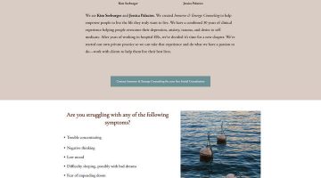 Immerse & Emerge Website, Home Page