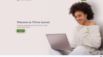 iThrive Journal Website, Welcome Page