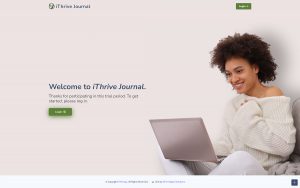iThrive Journal Website, Welcome Page, 16:10 Screenshot